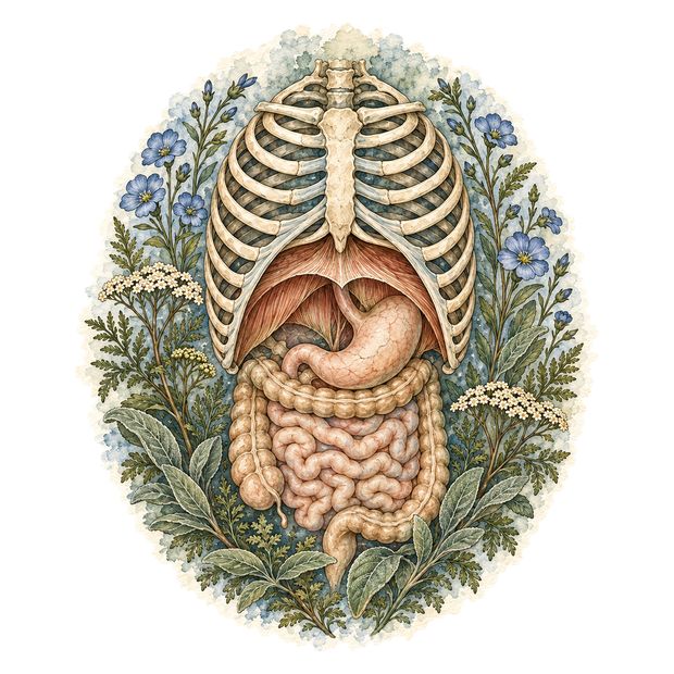Tend botanical illustration for Chest & Abdominal Care