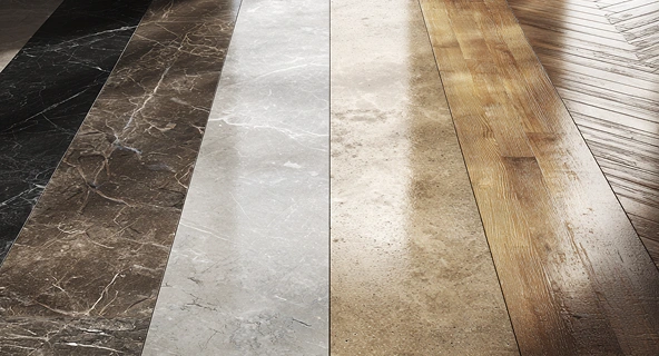 Voor en na reiniging van harde en zachte vloeren.