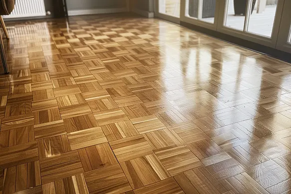 Schone bruine houten gereinigde vloer