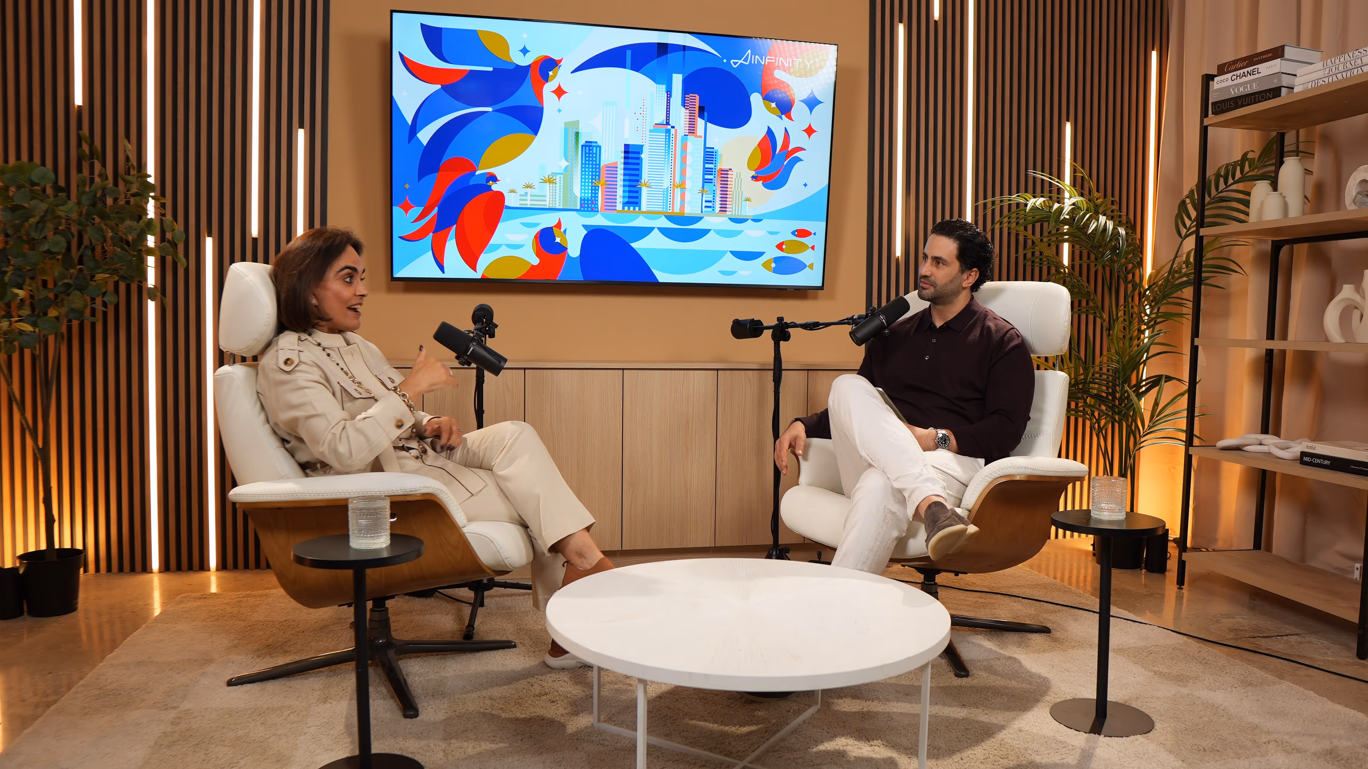 Man speaking on podcast