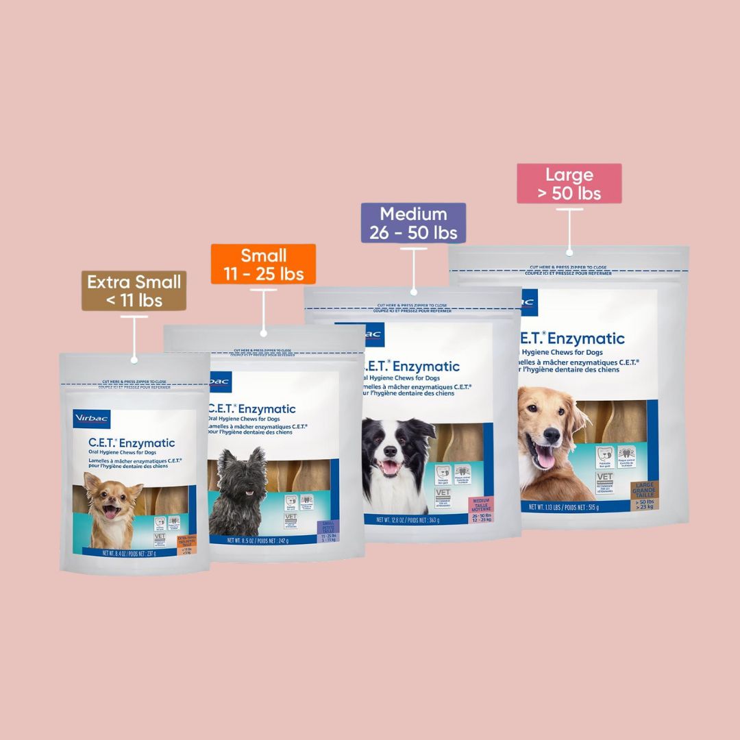 A bag of beef-flavored dental chews for adult dogs, made from single-layer beefhide, shown in clear packaging.