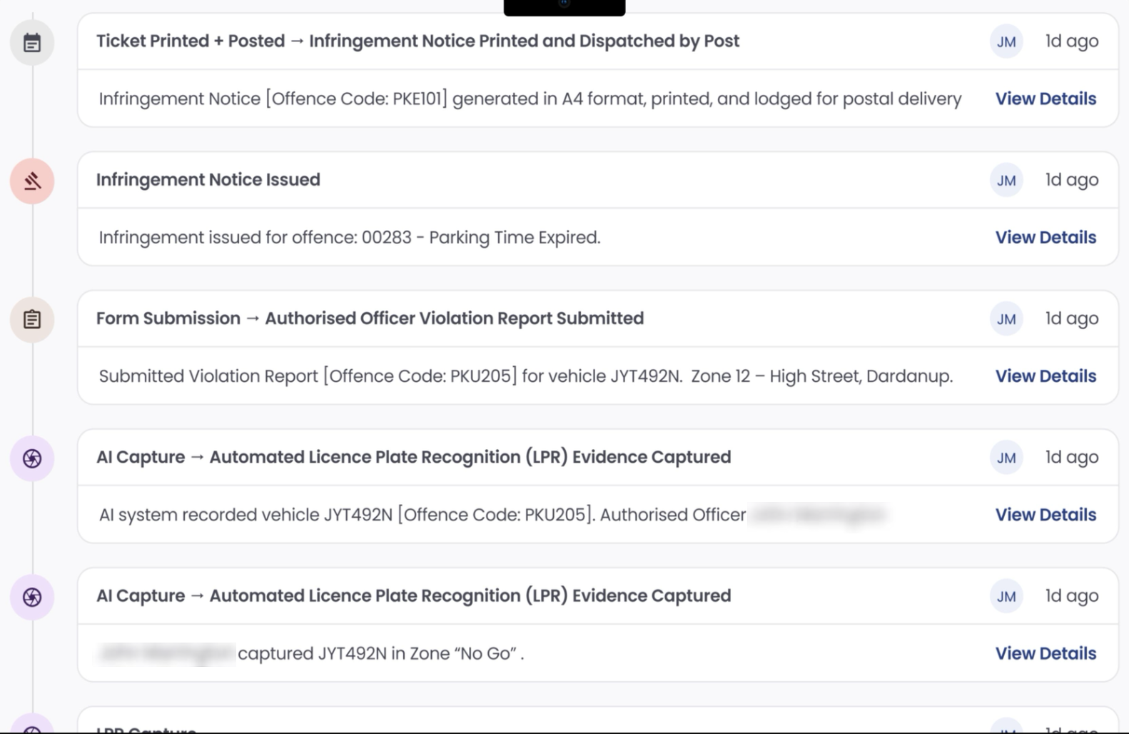 CaseFile audit trail timeline