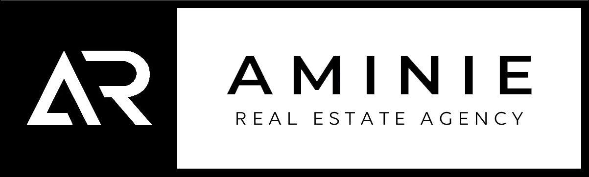 Logo with stylized letters AR and the word AMINIE in uppercase.