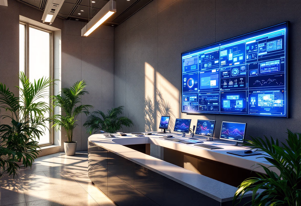 image of hightech control room (for a security company)