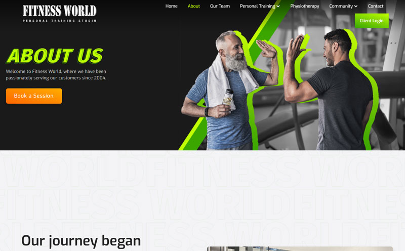 Affect Advertising Web Design  -Fitness World