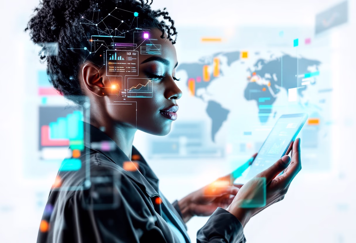 [interface] image of employee interacting with hr software (for a hr tech)