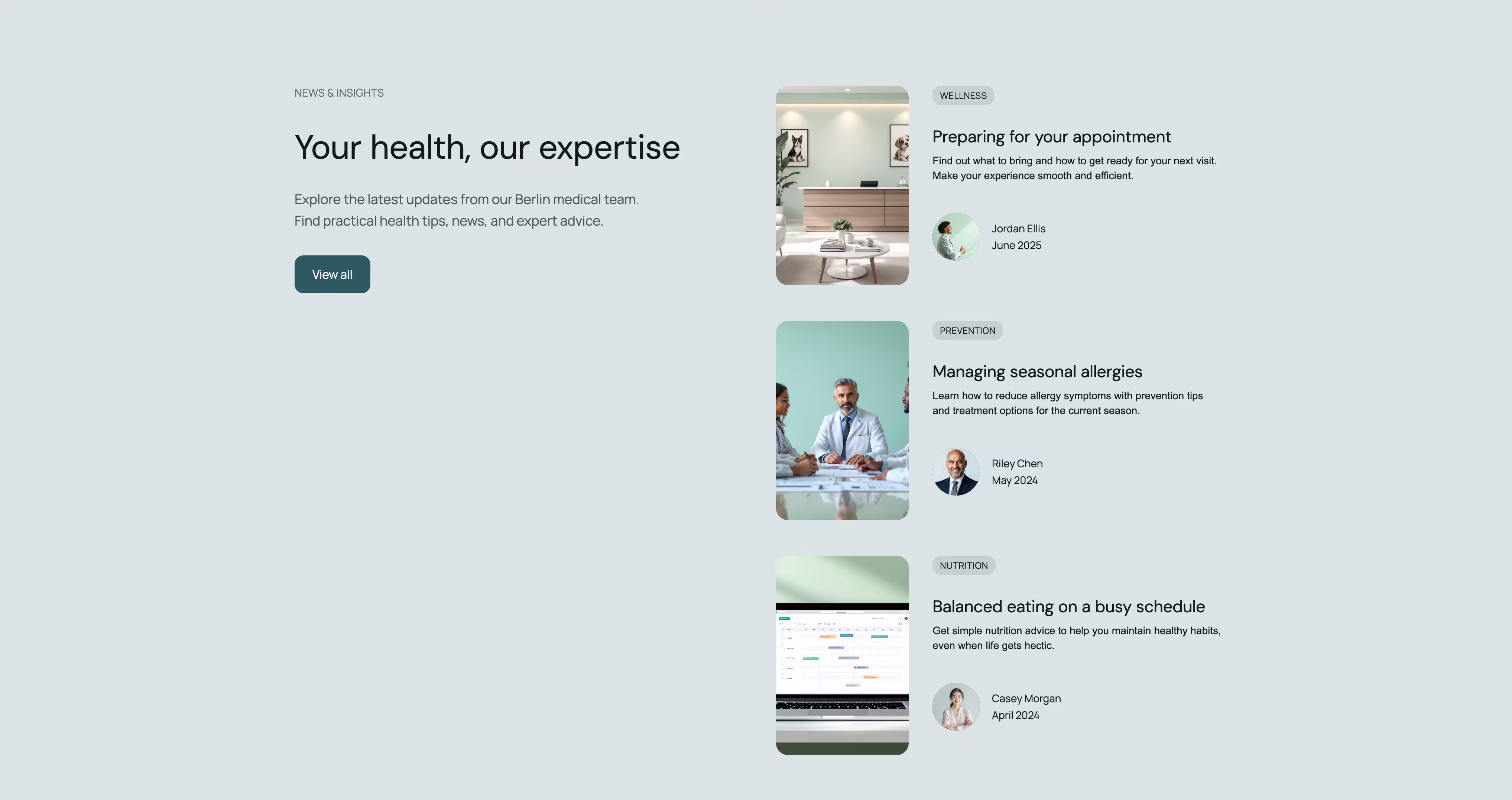 Website-Design für eine Psychologin - Beispiel für die "Kontakt" - Sektion mit klarer Struktur und beruhigenden Farben