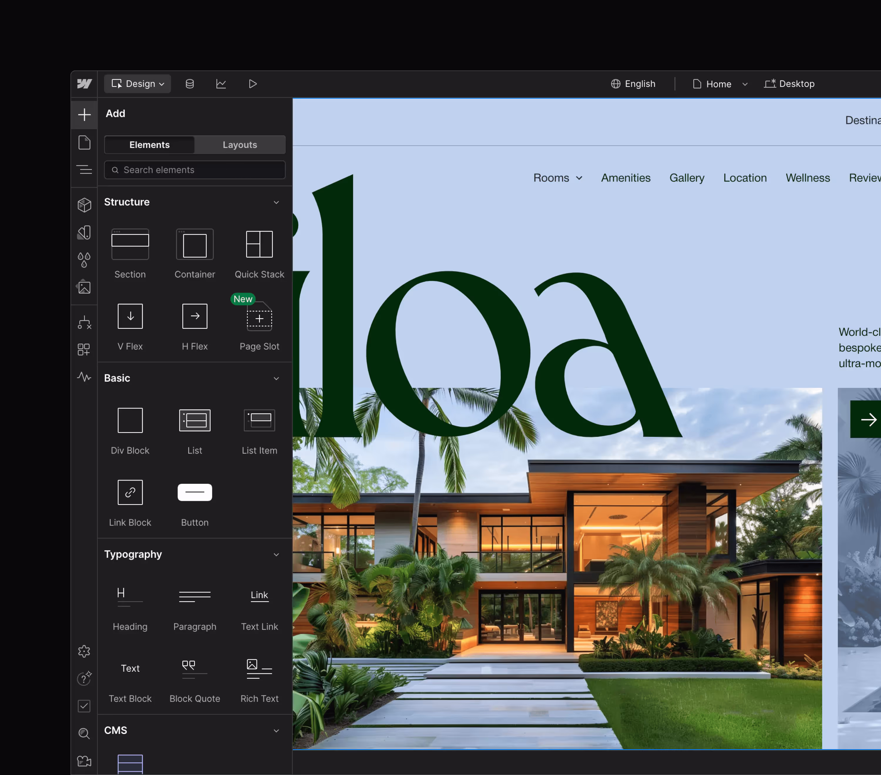 Webflow visual-first CMS for designers