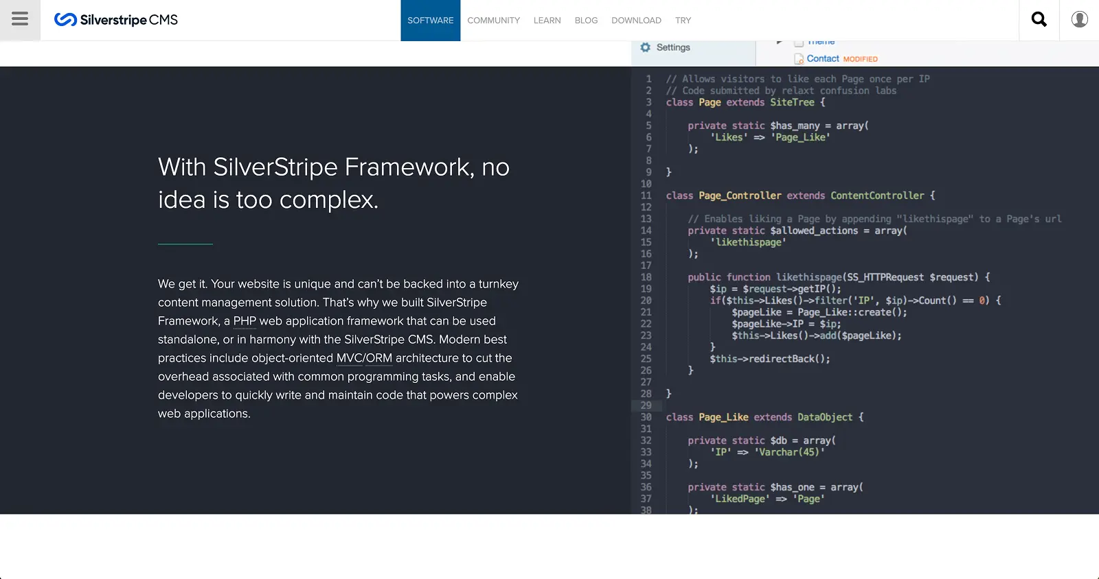 Silverstripe framework code