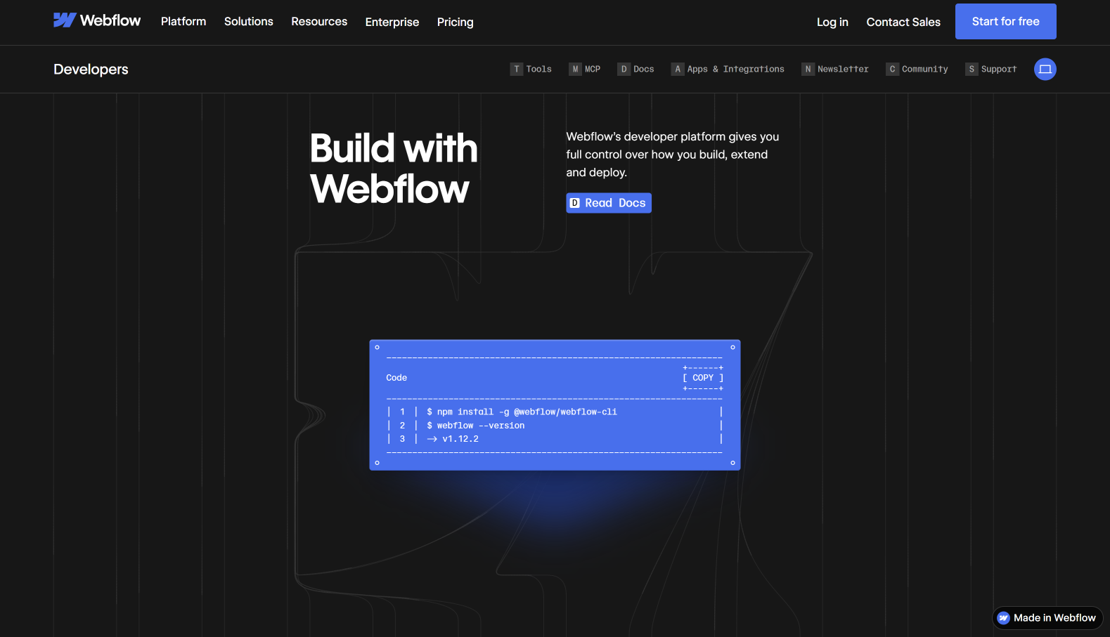Building the Developer Platform Hero animation for Webflow.com