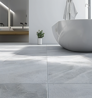 Bad mit großen Fliesen