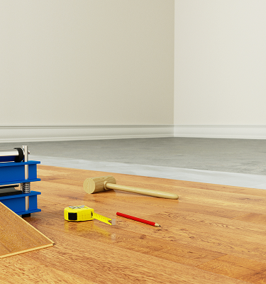 Laminat wird verlegt