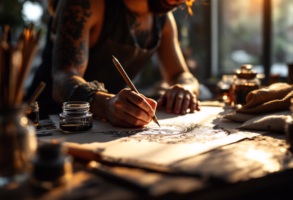 image of tattoo designs in progress