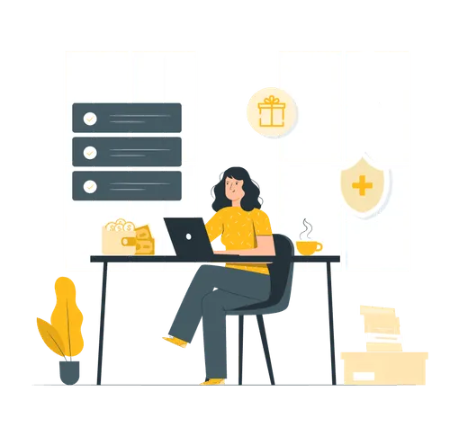 A person sitting at a desk with a laptop.