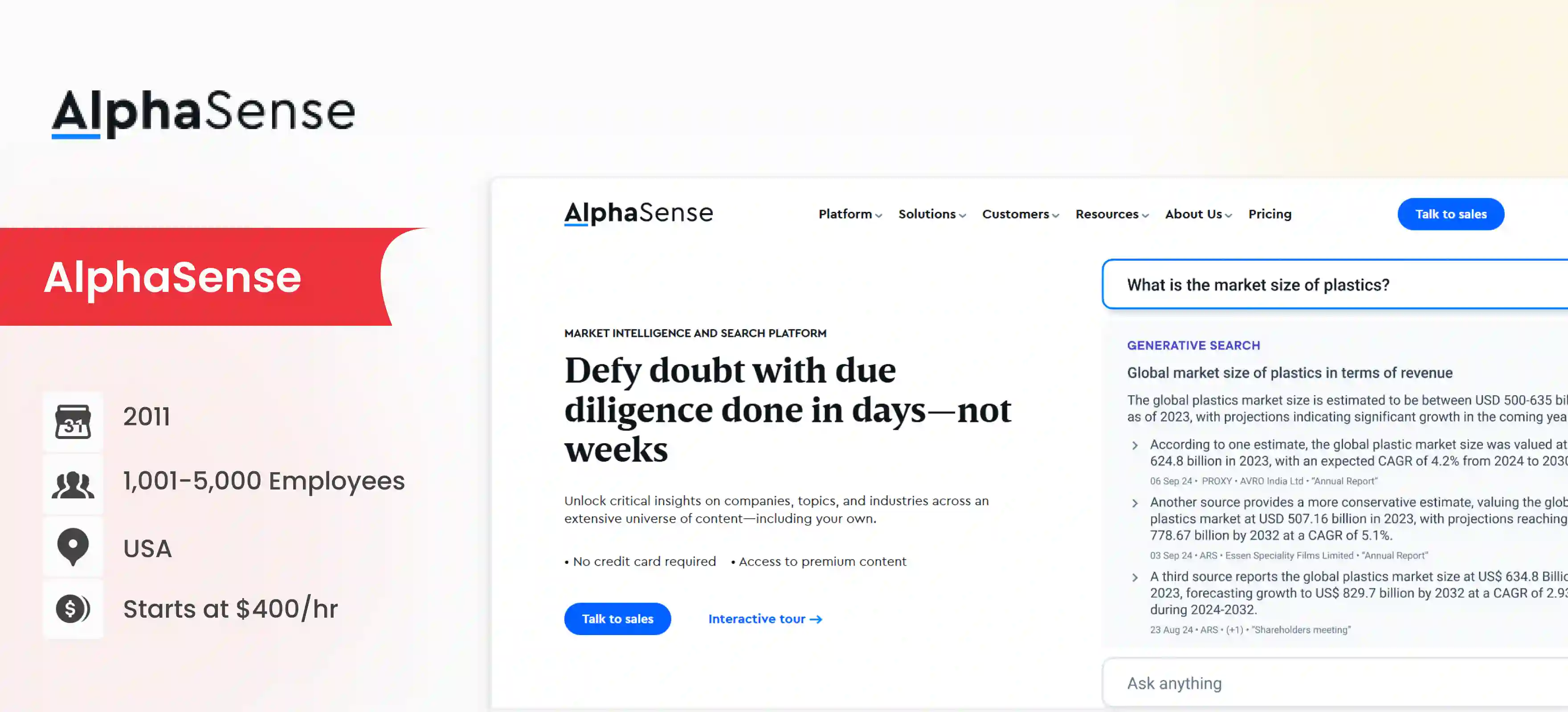 business intelligence company AlphaSense