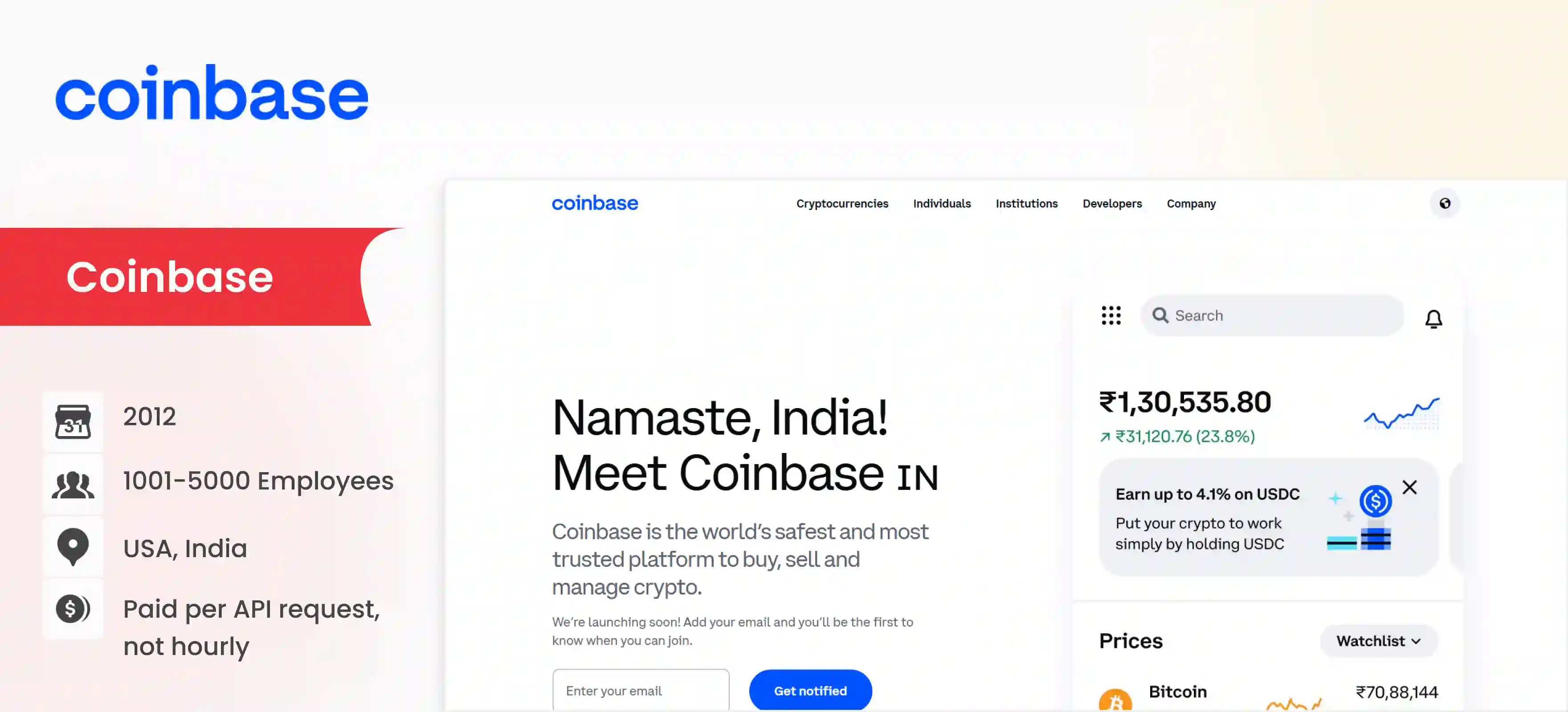 blockchain development company Coinbase