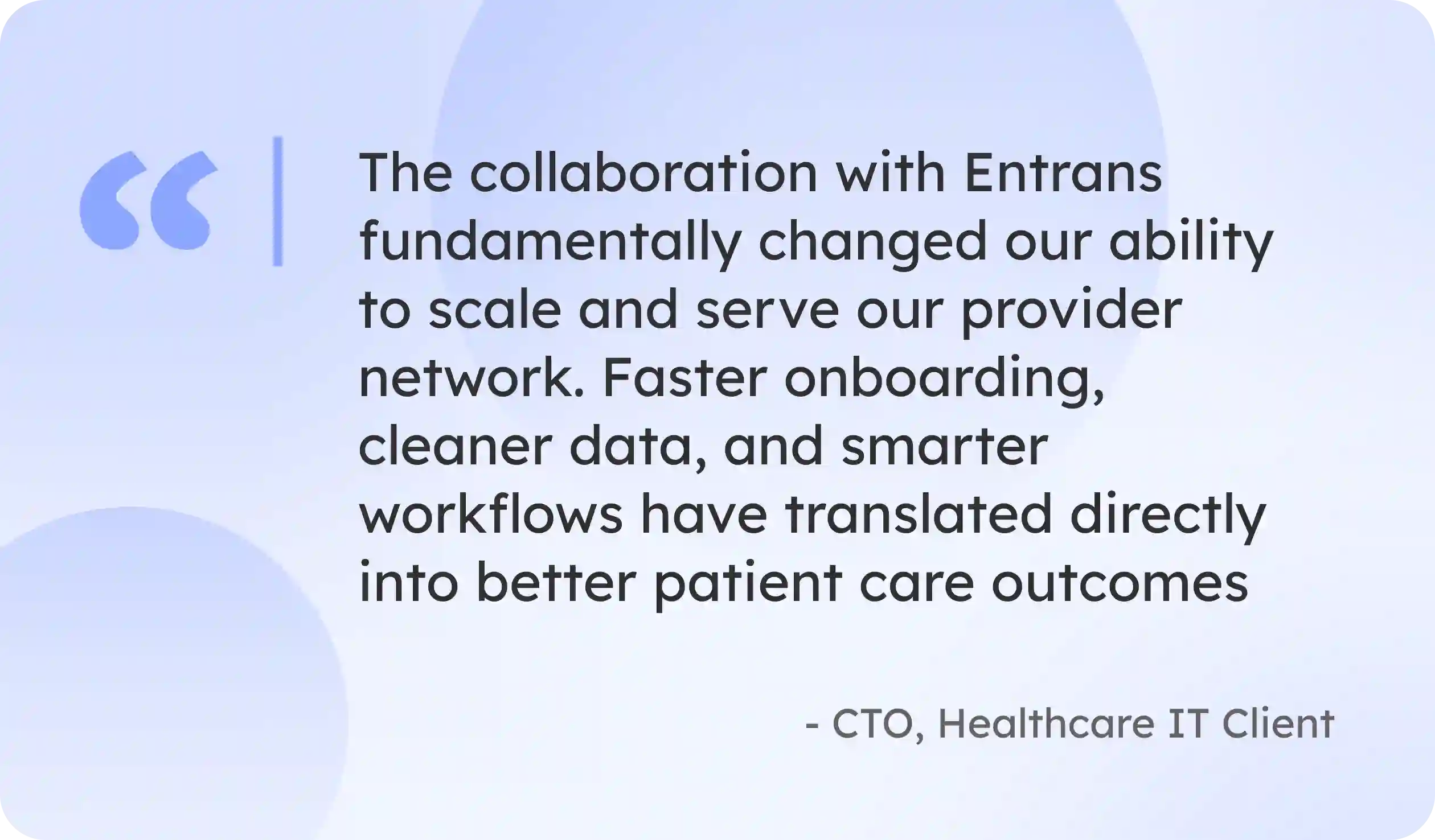 Client testimonial for cloud-native healthcare interoperability solution