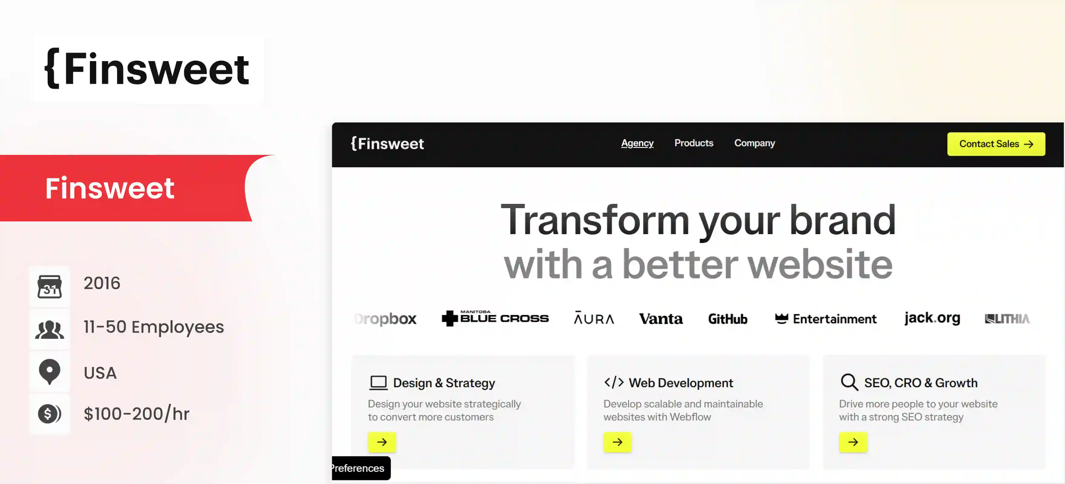 Webflow Development Company Finsweet