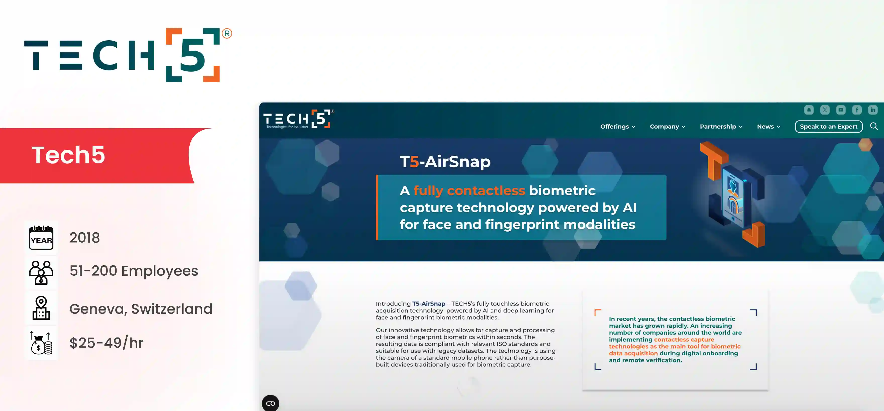 Biometric Software Development Company Tech5