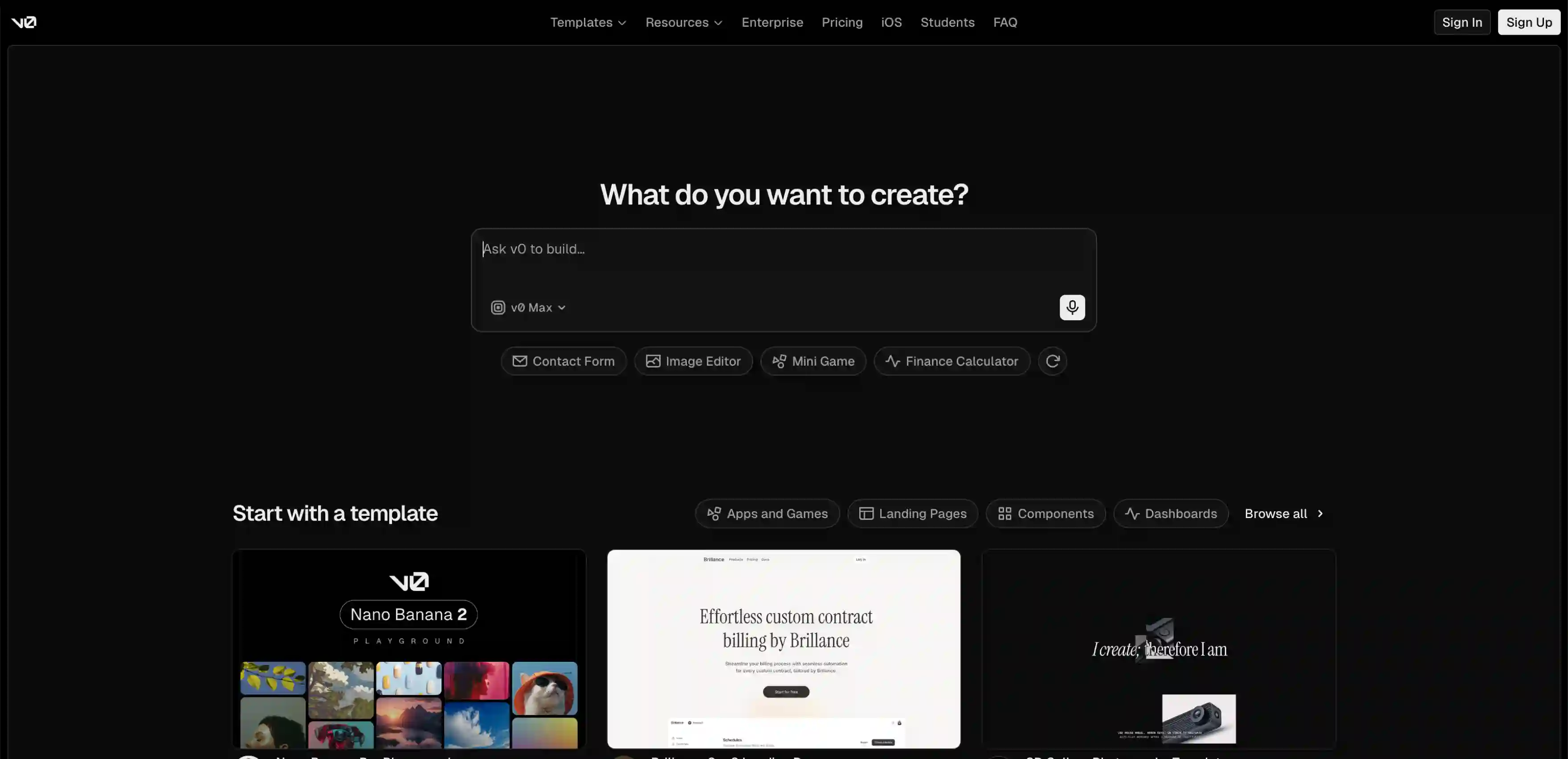 Vibe Coding Tool v0 by Vercel