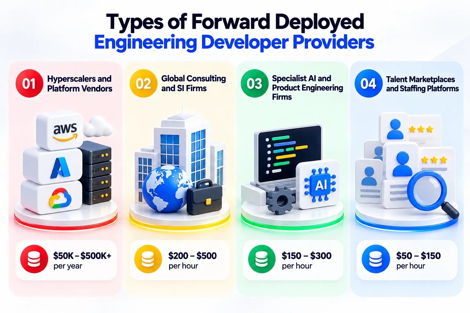 Four types of forward deployed engineering providers