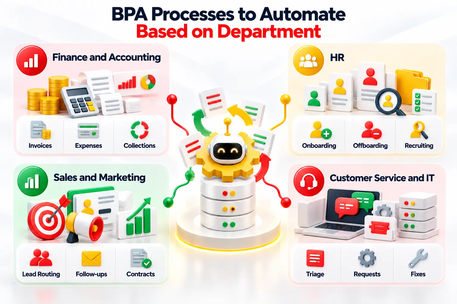 Business process automation across different departments