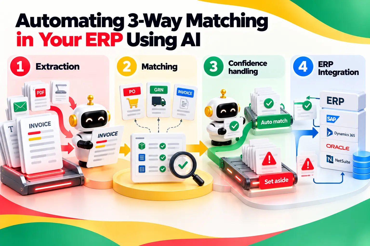 AI-powered 3-way invoice matching process