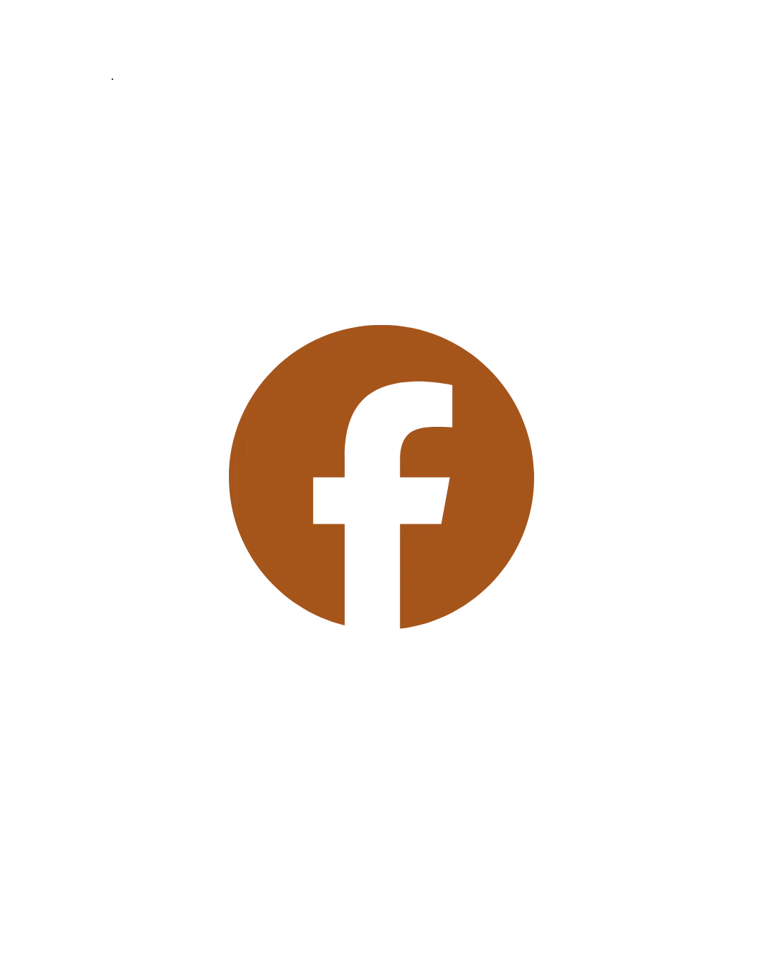 Ícone da letra f minúscula em preto sobre círculo castanho, símbolo da rede social Facebook.
