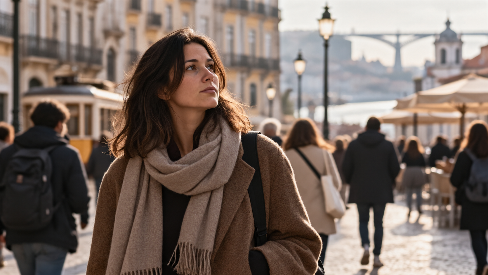 Mãe com expressão distante a segurar o bebé