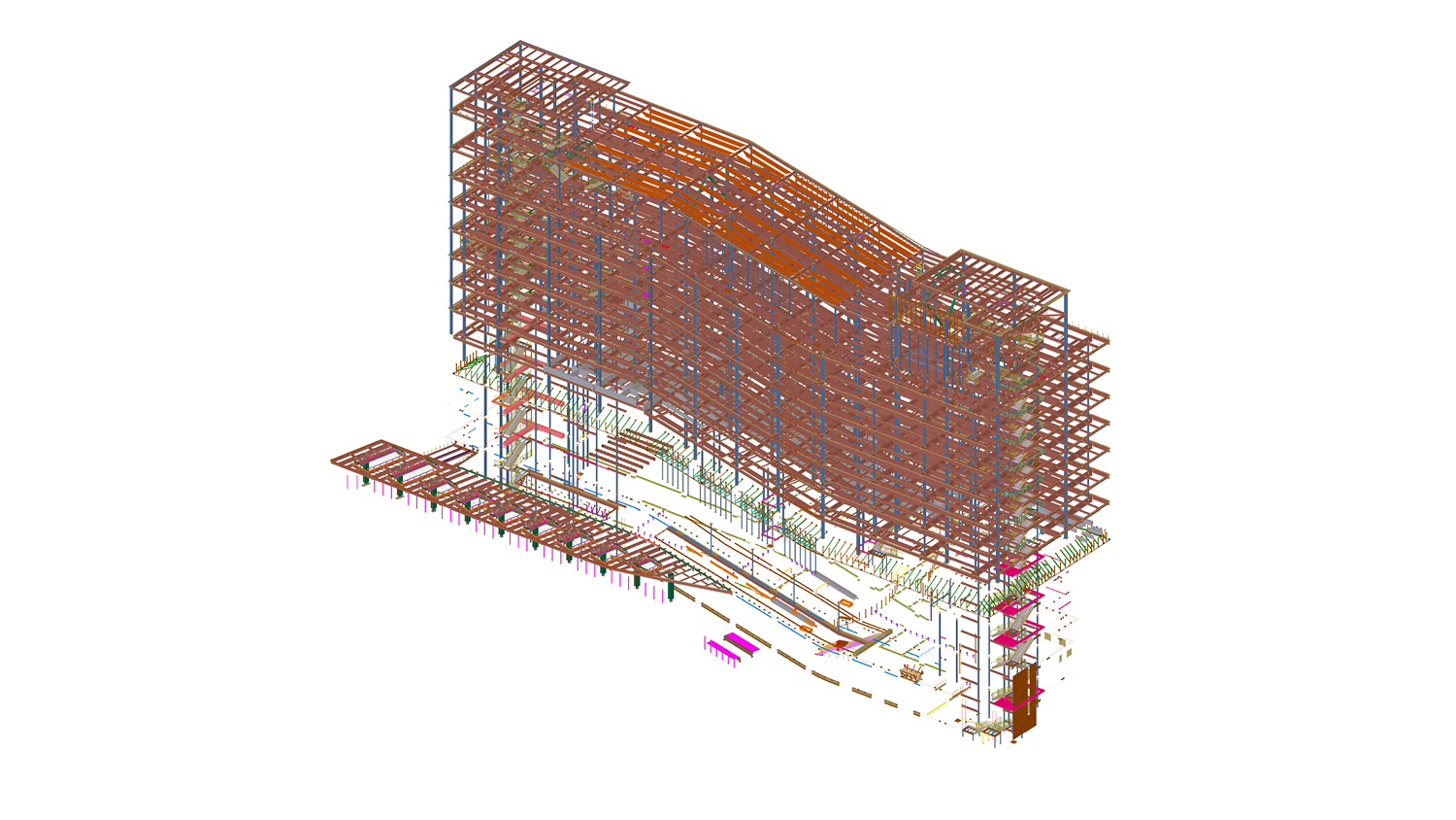 3D structural steel model of the Cambridge North Tower, University of Kansas