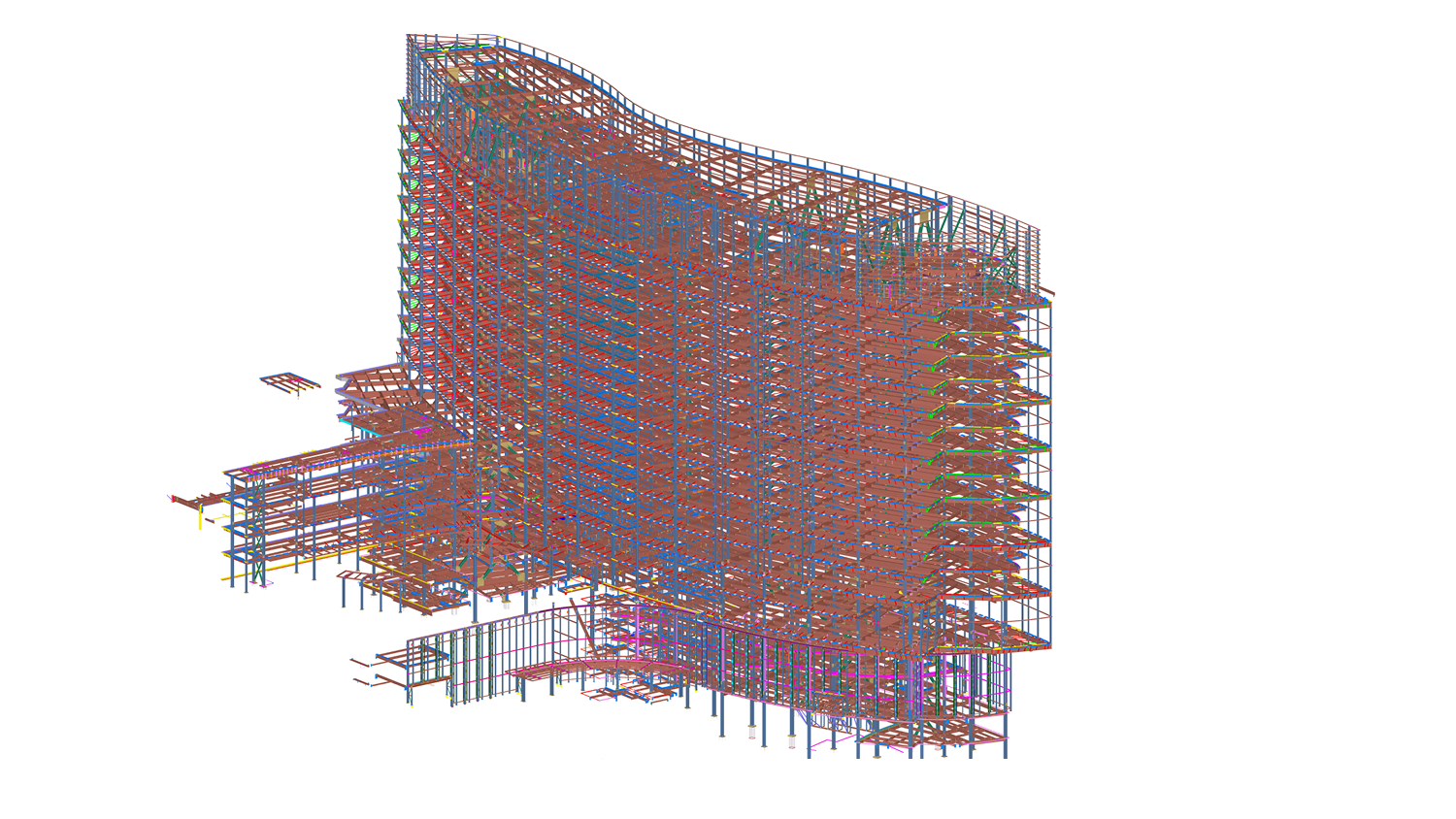 3D structural steel model of the UPMC Presbyterian Hospital Tower