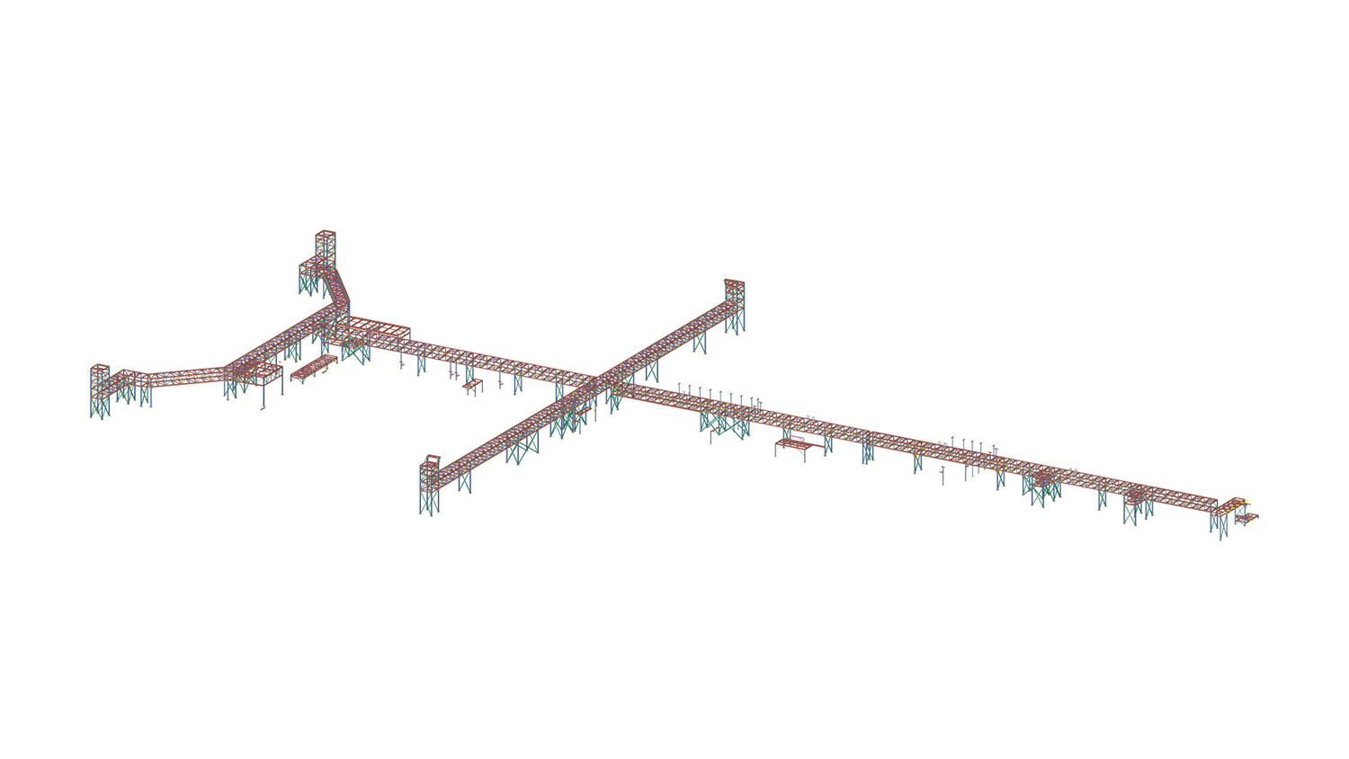 3D structural steel model of the Panasonic Battery Plant