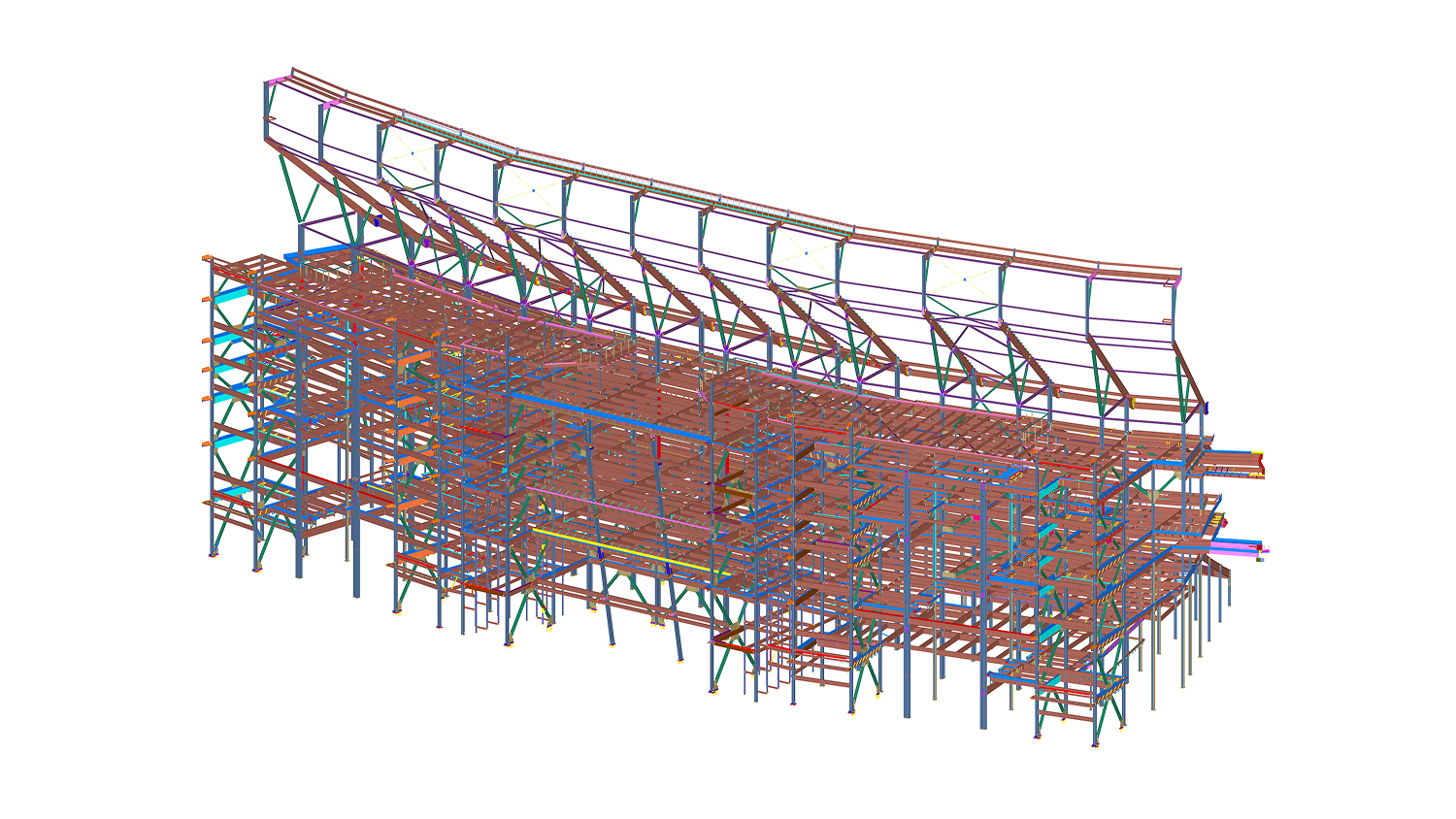 3D structural steel model of the Penn State Beaver Stadium