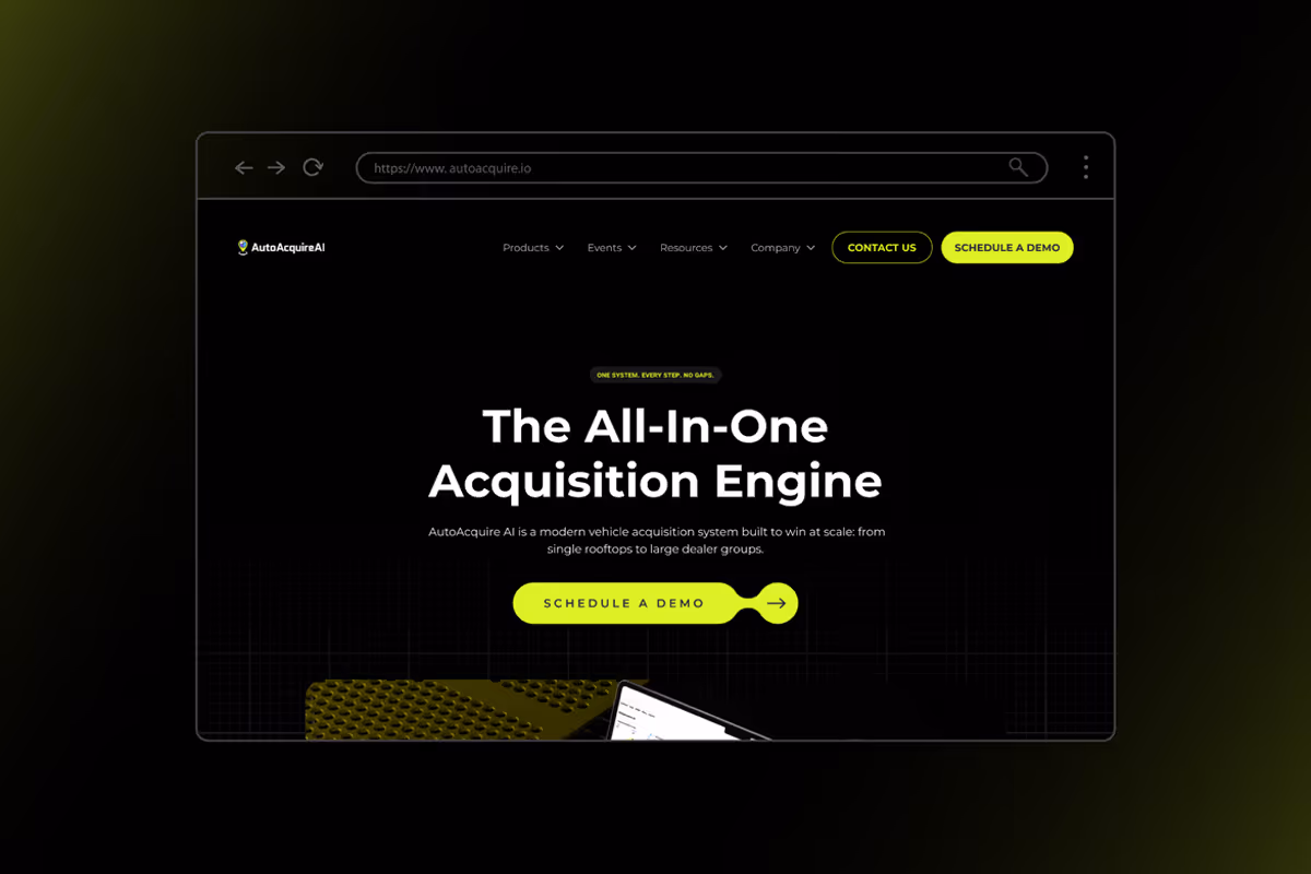 AutoAcquire AI case study thumbnail.