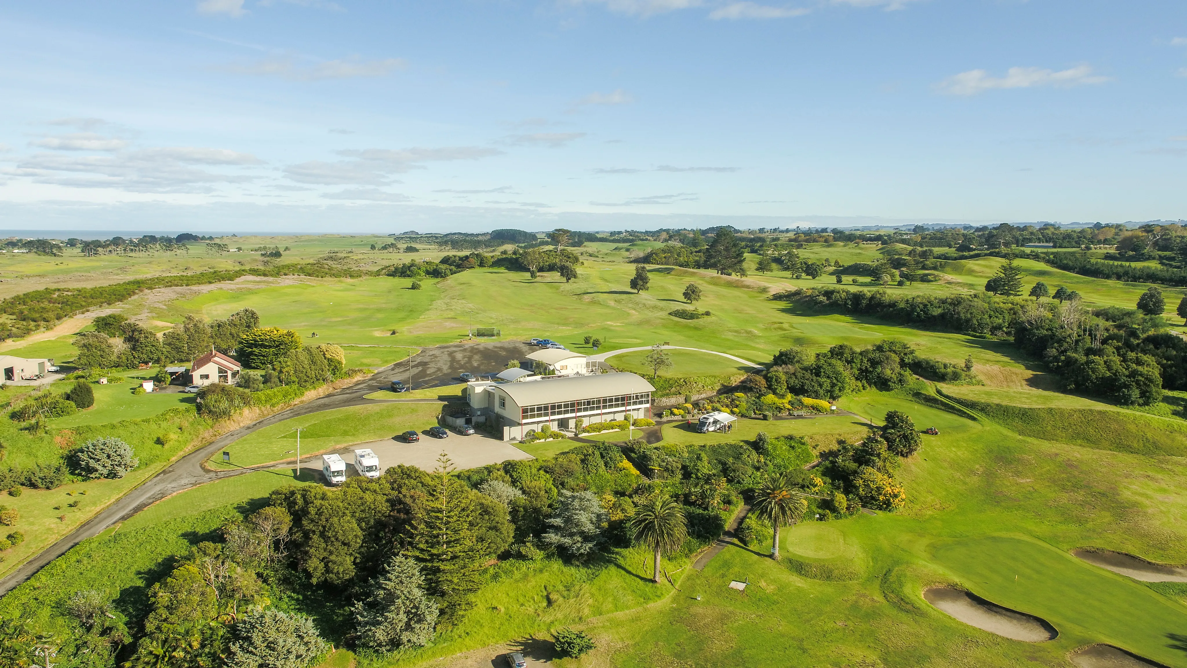 An aerial drone photo taken of the Wanganui golf course.