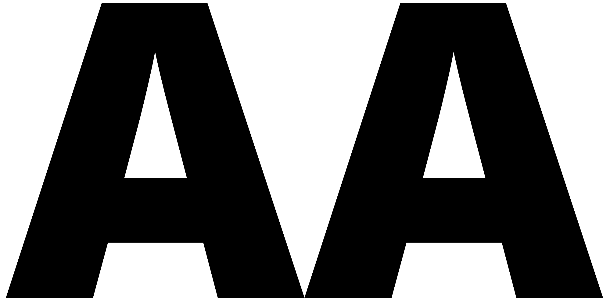 Two large black capital letters A side by side on a transparent background.