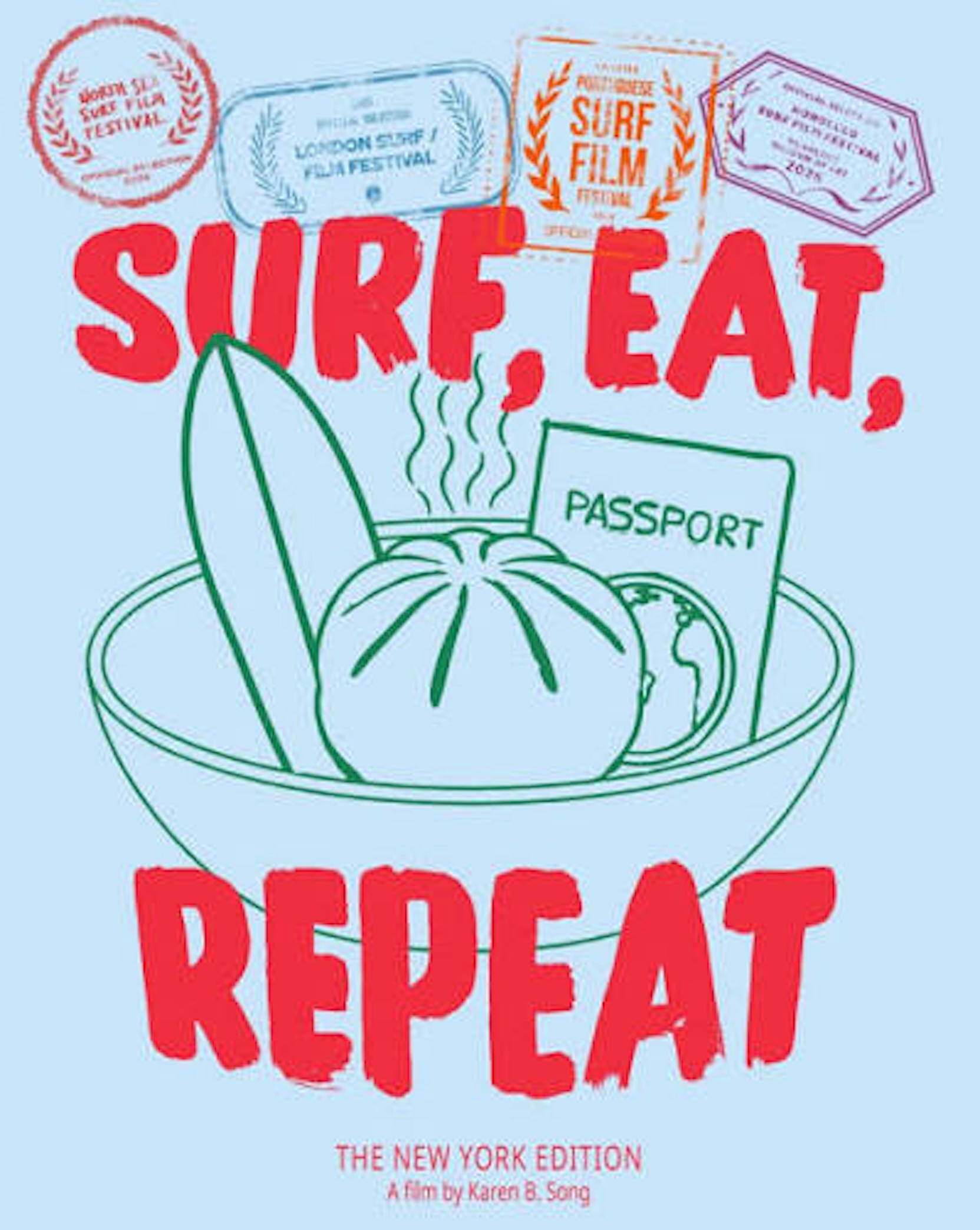 Poster for Surf, Eat, Repeat: The New York Edition, a film by Karen B. Song