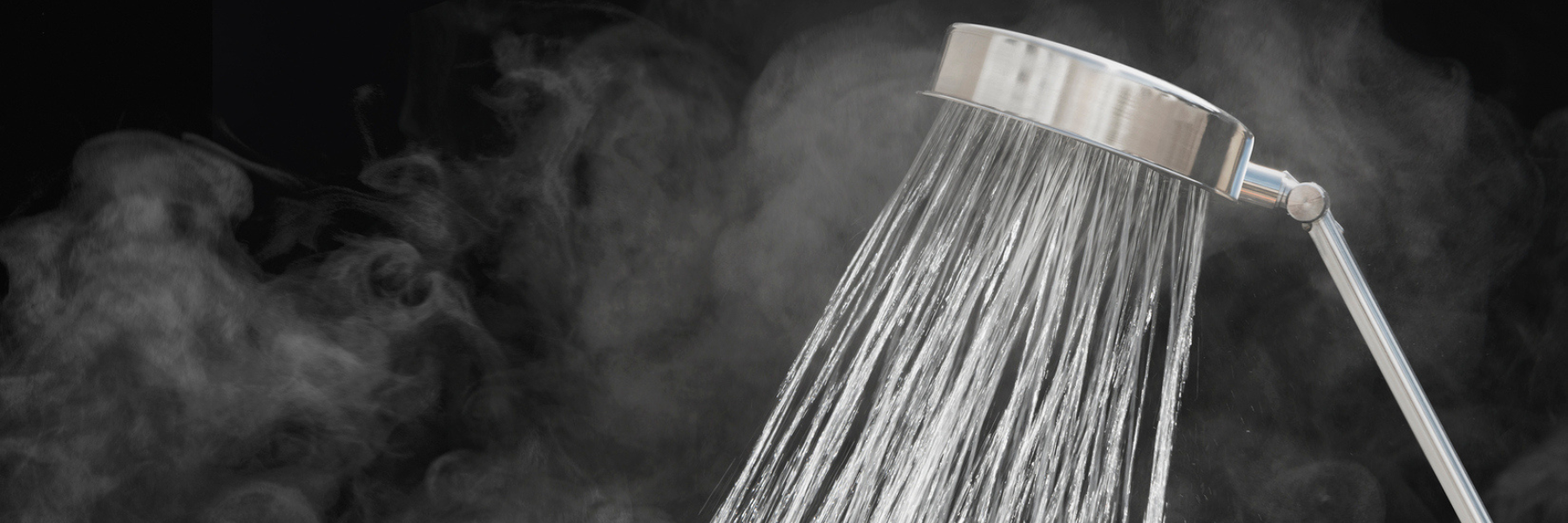 A shower being heated by solar hot water heating