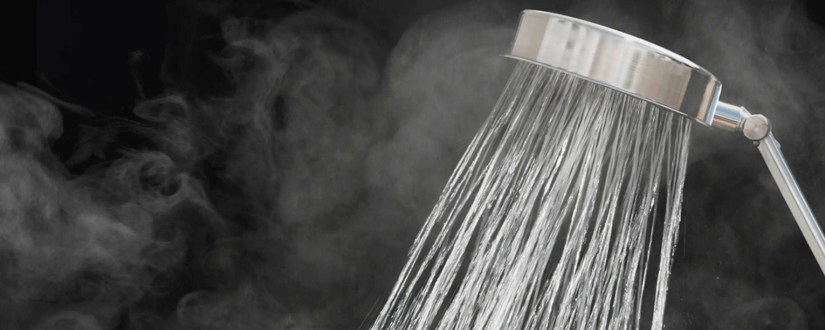 A shower being heated by solar hot water heating