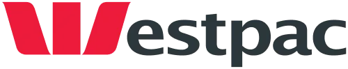Westpac logo with a red stylized W and black text.