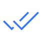 Two blue check marks, one slightly offset, on a black background