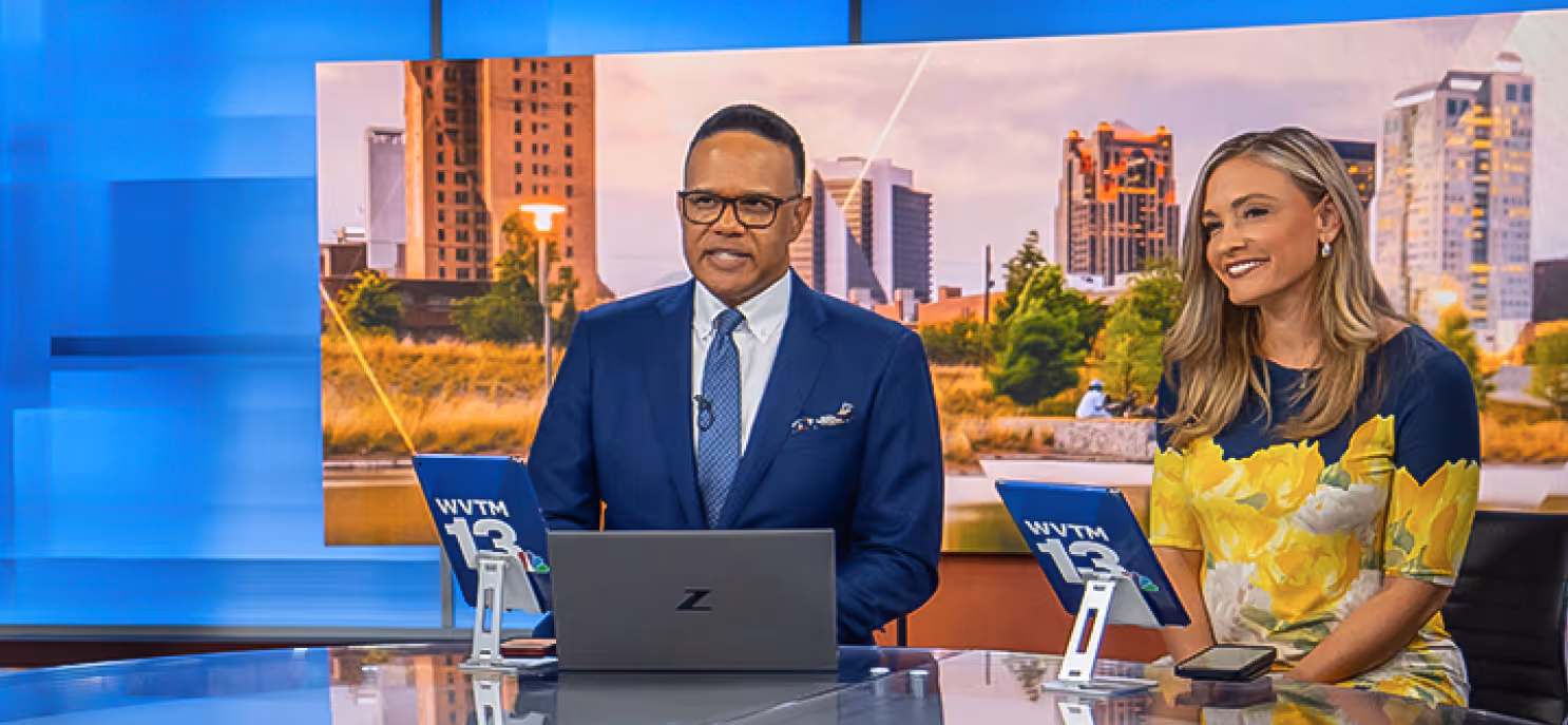 News anchors at WVTM 13 presenting the “Get the Facts” segment.