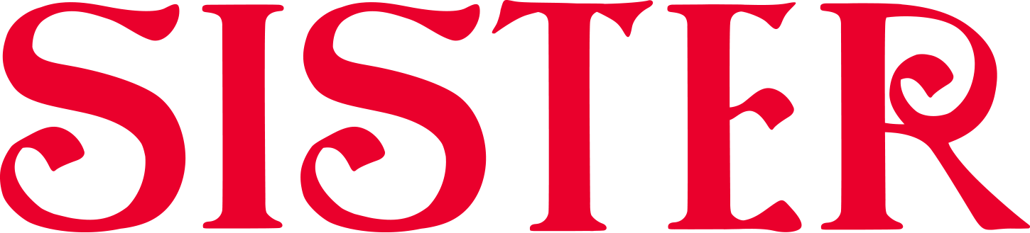 Red stylized text spelling the word 'SISTER' in a decorative serif font.