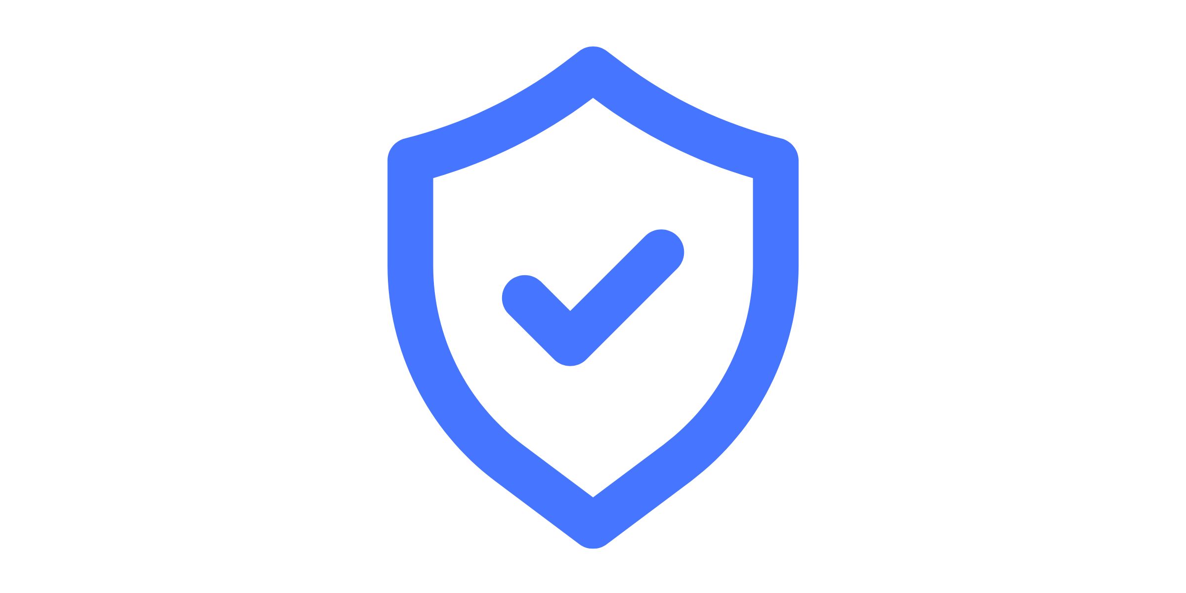 Blue shield icon with a checkmark inside, symbolizing security or protection.