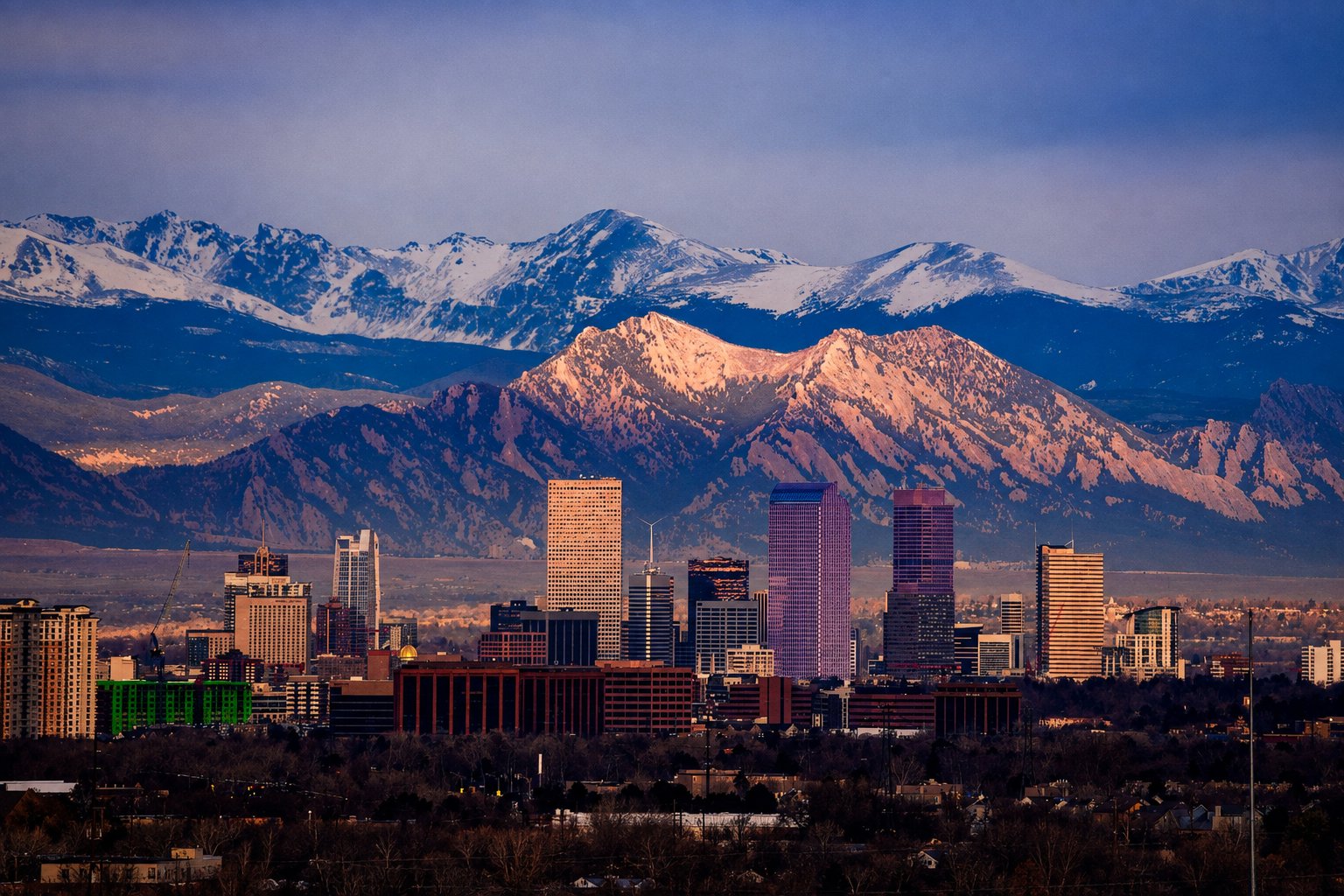 Denver skyline, Colorado Front Range FTL and LTL freight from Southern California