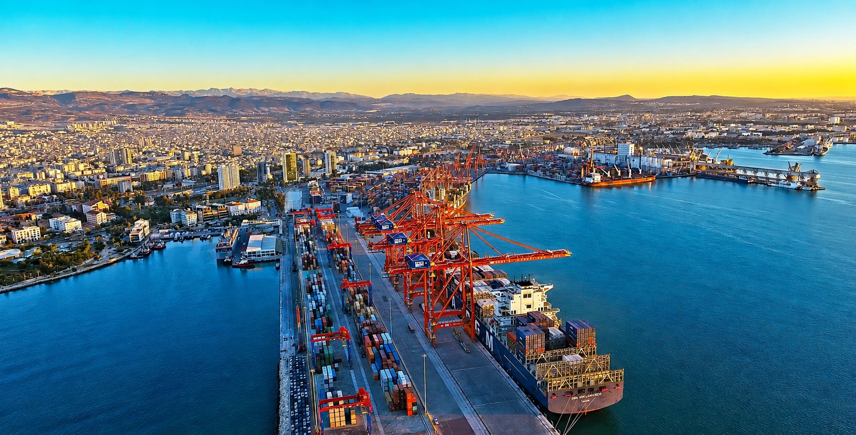 Container terminal at the Port of Mersin, Turkey to United States ocean freight