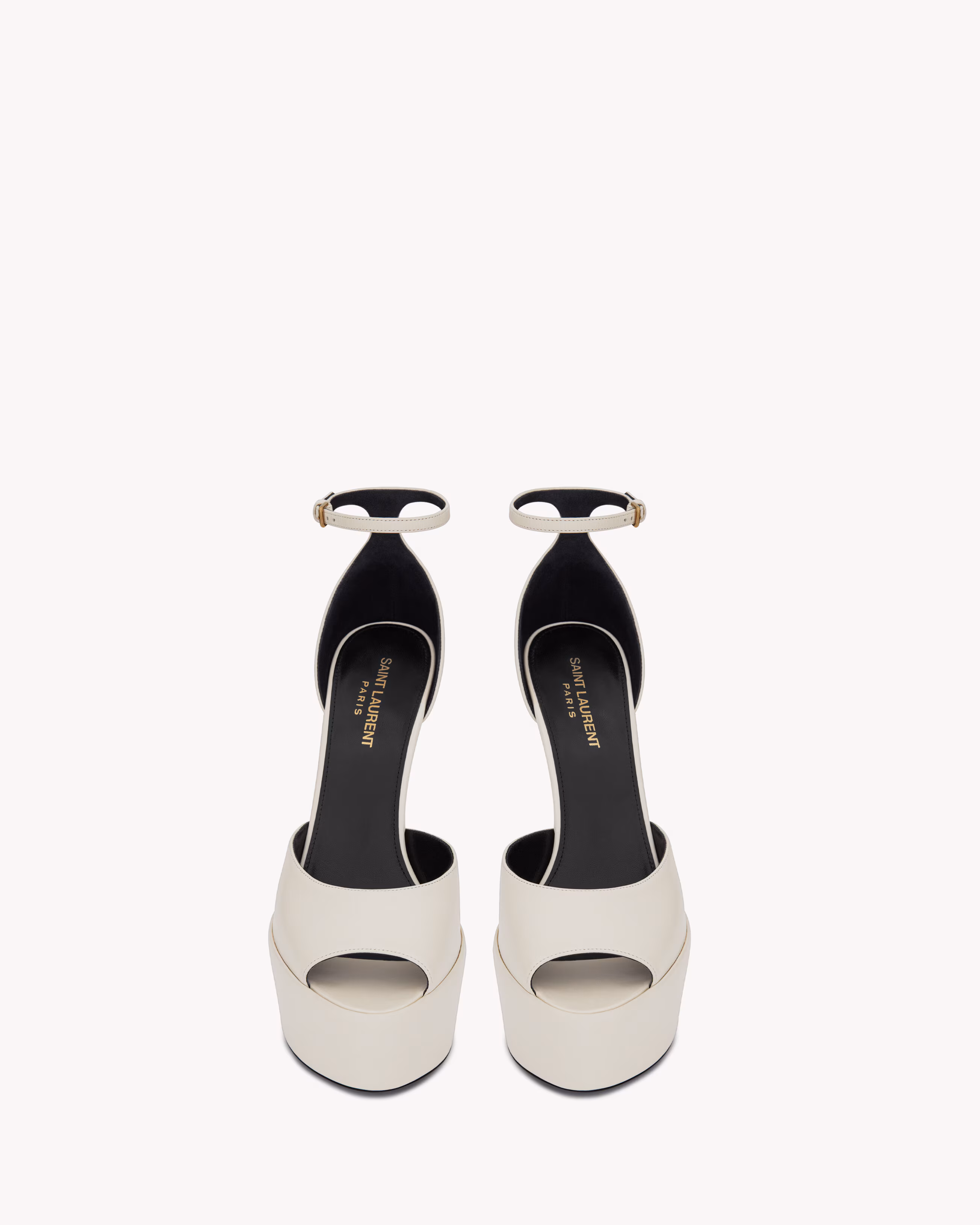 SAINT LAURENT — Jodie Platform Sandals in Smooth Leather