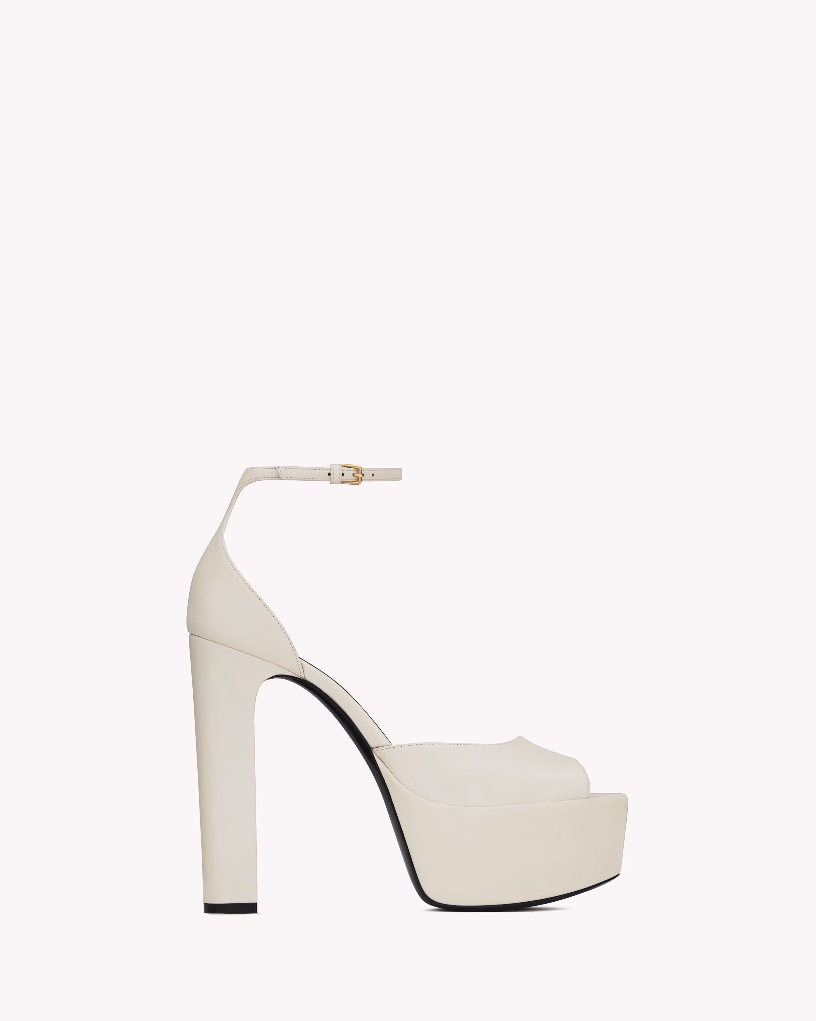 SAINT LAURENT — Jodie Platform Sandals in Smooth Leather