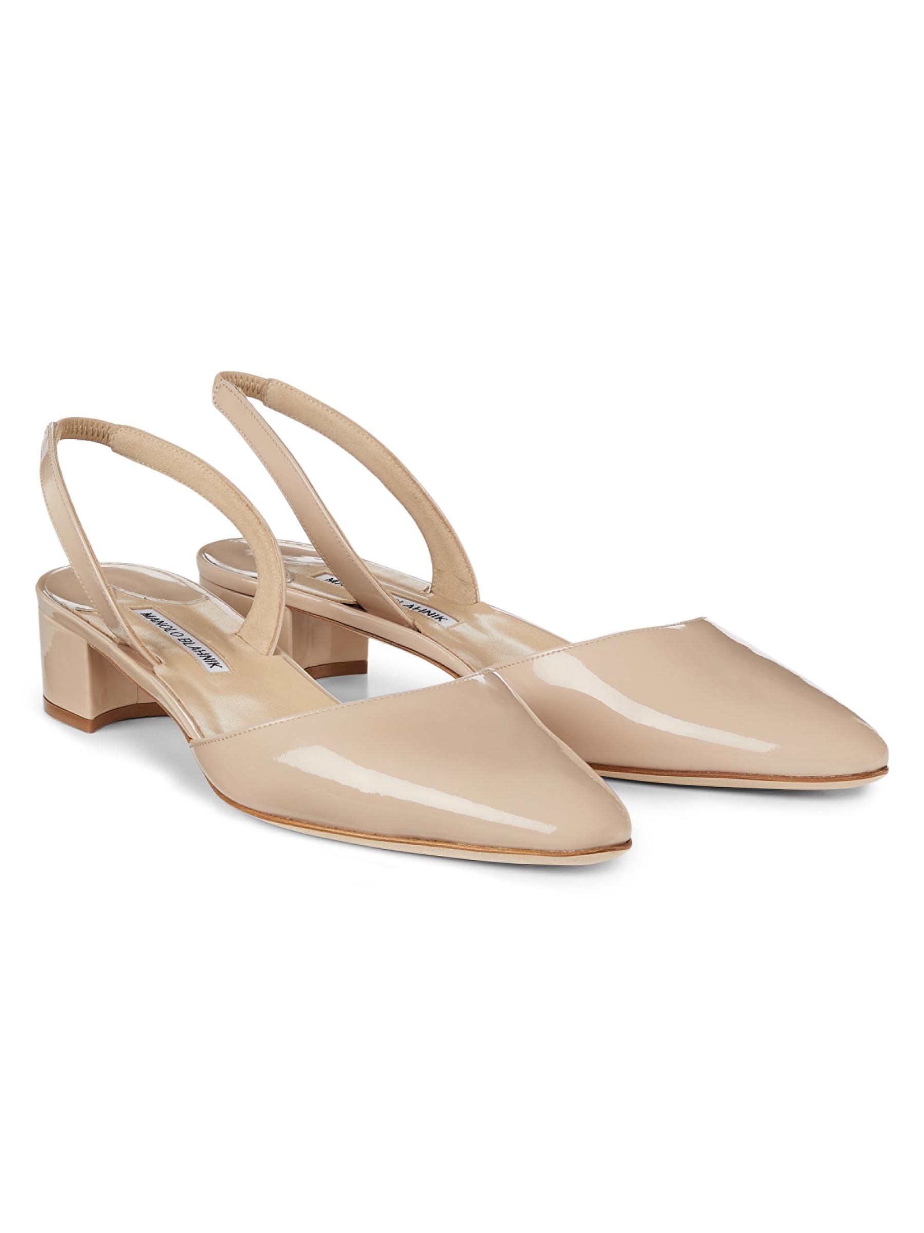 Manolo Blahnik Aspro Patent Leather Slingback Pumps