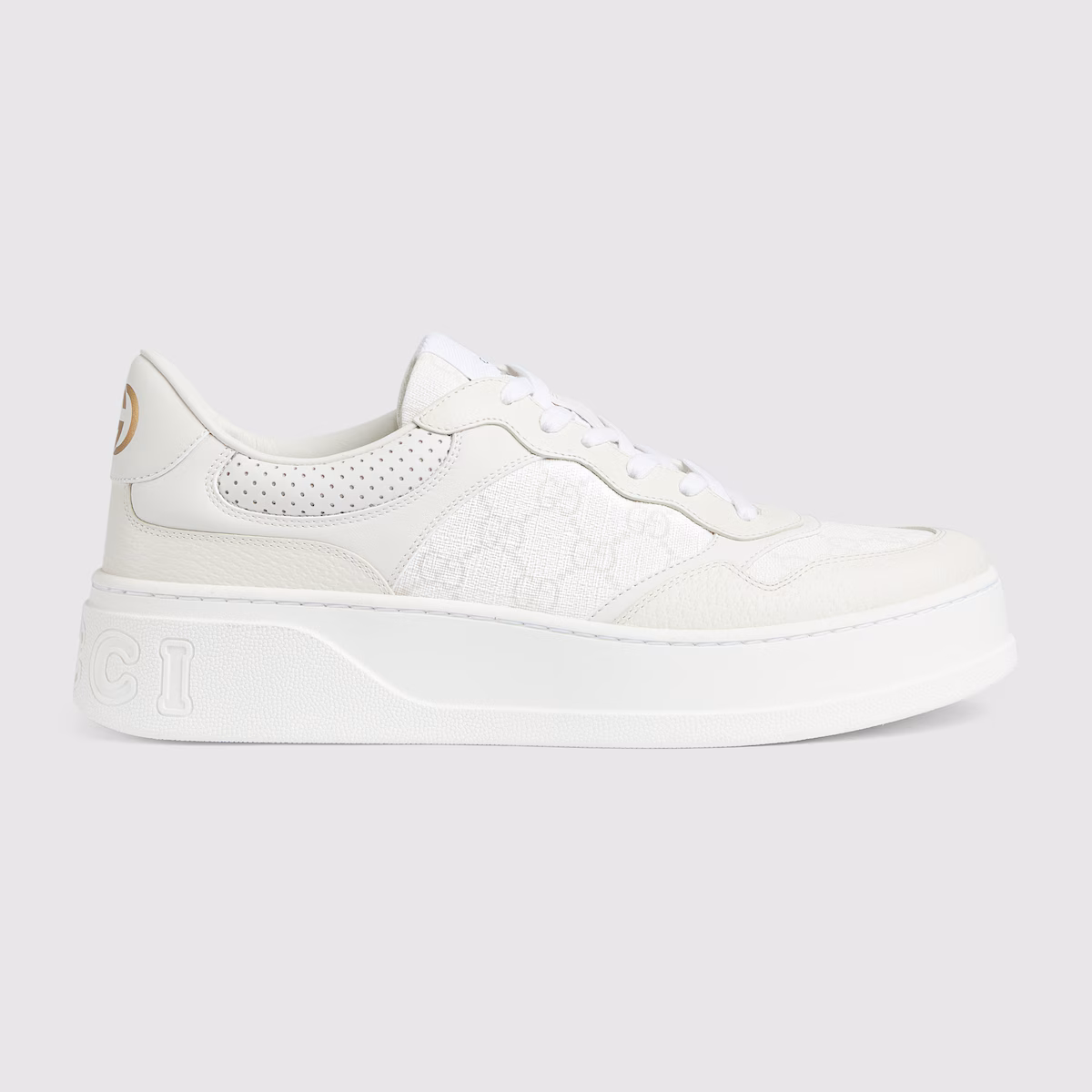 Gucci Men's Chunky Sneaker with GG (White/Grey)